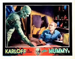 Horror Movies Prints: THE MUMMY, US lobbycard, inset from left: Boris Karloff