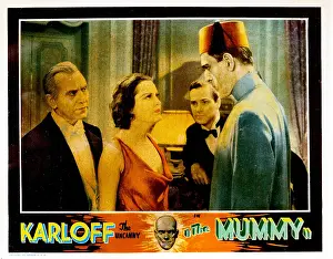 Horror Movies Prints: THE MUMMY, lobbycard, from left: Edward Van Sloan