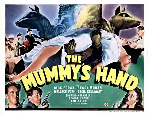 Horror Movies Prints: THE MUMMY'S HAND, bottom, from left, Dick Foran, Wallace Ford, Peggy Moran, 1940