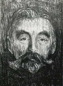 1896 Prints: MUNCH, Edvard (1883-1944). Portrait of Stphane Mallarm