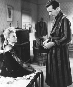 Bathrobe Prints: MURDER, MY SWEET, from left: Claire Trevor, Dick Powell, 1944