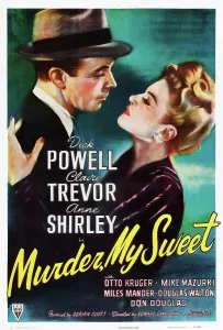 Embrace Prints: MURDER, MY SWEET, from left, Dick Powell, Claire Trevor, 1944