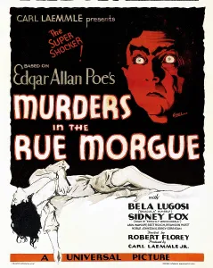 Bare Legs Prints: MURDERS IN THE RUE MORGUE, top right: Bela Lugosi, on window card, 1932