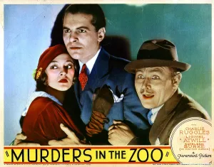 Kathleen Prints: MURDERS IN THE ZOO, from left, Kathleen Burke, John Lodge, Charles Ruggles, 1933