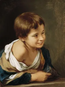 MURILLO, Bartolom Esteban (1617-1682). A Peasant Boy leaning on a Sill. 1670s. Baroque art. Oil on canvas. UNITED KINGDOM. London. National Gallery