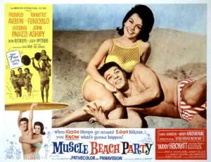 Frankie Prints: MUSCLE BEACH PARTY, Poster Ad, Frankie Avalon, Annette Funicello, 1964