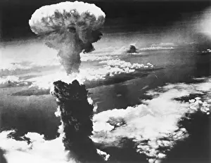 Mushroom Cloud Prints: Mushroom Cloud of Atom Bomb exploded over Nagasaki