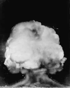 Atomic Prints: Mushroom cloud seen six miles away following the detonation of the first atomic bomb