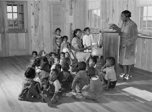 Images Dated 9th June 2008: Music education for African American agricultural workers children in day nursery at Okeechobee migratory labor camp