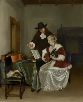 1650s Prints: The Music Lesson, by Gerard ter Borch