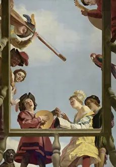 Lcgr1606 Prints: Musical Group on a Balcony, by Gerrit van Honthorst
