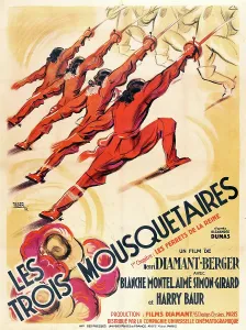 Prints of THREE MUSKETEERS, (aka LES TROIS MOUSQUETAIRES), French poster art for part 1: Les ferrets de la reine, 1932 October Prints: THREE MUSKETEERS, (aka LES TROIS MOUSQUETAIRES)