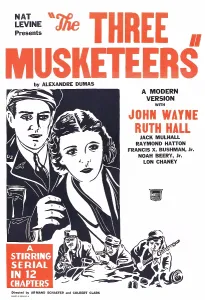 THE THREE MUSKETEERS, John Wayne, Ruth Hall on poster art, 1933