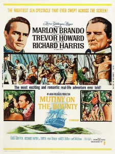 Ship Prints: MUTINY ON THE BOUNTY, US poster art, top from left: Marlon Brando, Trevor Howard, 1962