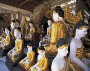 Buddha Prints: MYANMAR. Rangoon. Shwe Dagon Pagoda. AISA/Everett Collection**US SALES ONLY**