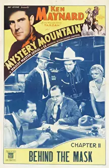 Serial Prints: MYSTERY MOUNTAIN, top left and inset second from right: Ken Maynard in Chapter 11: Behind the Mask