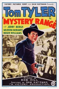 Adventure Prints: MYSTERY RANGE, US poster art, center: Tom Tyler, 1937