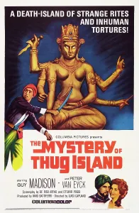 THE MYSTERY OF THUG ISLAND, (aka KIDNAPPED TO MYSTERY ISLAND, aka I MISTERI DELLA GIUNGLA NERA), US poster art, bottom right: Guy Madison, Ingeborg Schoner, 1964