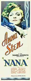 1934 Movies Prints: NANA, Anna Sten on insert poster, 1934