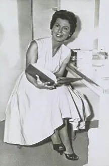 Dressing Room Prints: Nancy Barbato Sinatra, the divorced wife of Frank Sinatra reads a movie script in her Hollywood dressing room