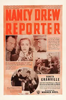 Granville Prints: NANCY DREW...REPORTER, top center: Bonita Granville on US poster art, 1939