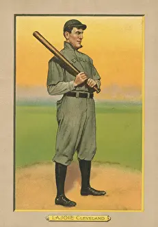 Batting Prints: Nap Lajoie, Cleveland Naps, baseball card, 1911
