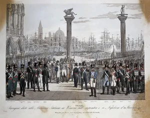Corset Prints: Napoleon makes a tour of inspection to the Italian navy in Venice the 29th November 1807