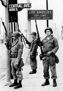 National Guard Prints: National Guardsmen at a Los Angeles City Limits