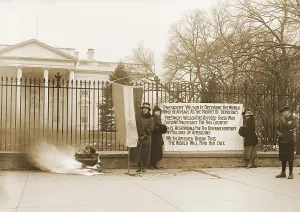 Social Movements Prints: National Women's Party demonstration with a bonfire in front of the White House in 1918