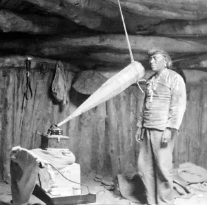 Phonograph Prints: Native American having his voice recorded