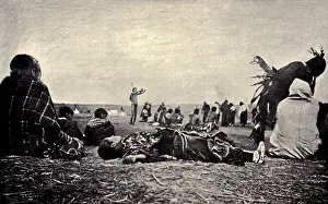 Dance Prints: A Native American woman Ghost Dancer unconscious after hours of emotional ritual, c. 1890
