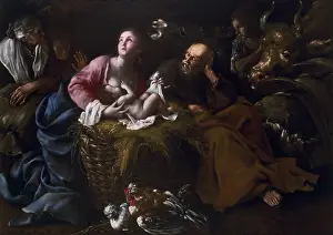 Holy Family Prints: Nativity, by Bartolomeo Guidobono also known as Prete Savonese