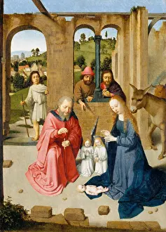 New Testament Prints: THE NATIVITY, by Gerard David, 1480-89