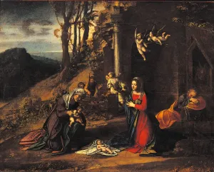 Nativity Prints: Nativity (Holy Night) with the Young St John and St Elizabeth