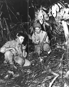 Encryption Prints: Navajo Indians with a U.S. Marine Signal Unit