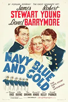 Florence Prints: NAVY BLUE AND GOLD, James Stewart, Robert Young, Florence Rice, 1937