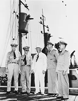 Knox Prints: Navy Secretary Frank Knox on inspection tour to heighten anti-submarine defenses
