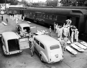 Ambulance Prints: The Navy's wounded being brought home from the Battle of Normandy