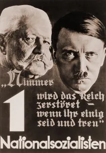 Hitler Prints: Nazi poster with images of Adolf Hitler and Paul von Hindenburg