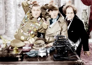 Salute Prints: YOU NAZTY SPY, from left: Curly Howard