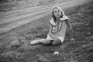 Staring Prints: Nebraska, farm girl, photograph by John Vachon, Seward County, October, 1938