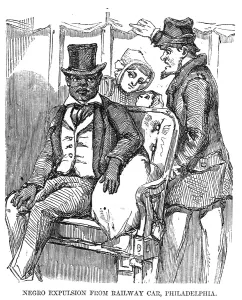 Images Dated 13th January 2009: Negro expulsion from railway car, Philadelphia. Woodcut, September 27, 1856