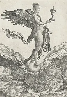 Globe Prints: Nemesis, by Albrecht Durer, 1499-1503