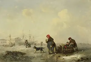 Frozen Prints: The Neva in St. Petersburg, by Theodor Hildebrandt