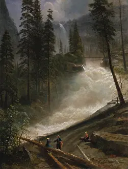 Recreation Prints: NEVADA FALLS YOSEMITE, by Albert Bierstadt, 1872-73, American painting, oil on canvas