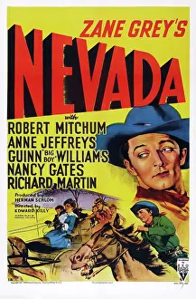 1944 Movies Prints: NEVADA, US poster art, right: Robert Mitchum, 1944