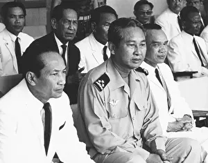 Cambodia Prints: New leaders of Cambodia after coup d'etat deposing Prince Norodom Sihanouk on March 18