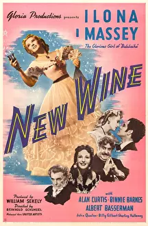 Gilbert Prints: NEW WINE, US poster, from top: Ilona Massey