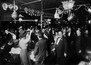 Restaurant Prints: New Years Eve celebration in a New York City restaurant
