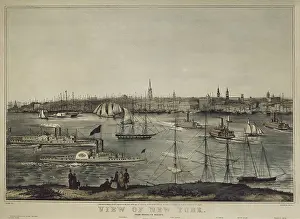 Craft Prints: New York (19th c.). View from Brooklyn